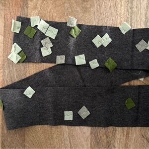 Brown Scarf with Green and Light Green Accents